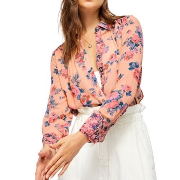 FREE PEOPLE HOLD ON TO ME  LONG-SLEEVE BLOUSE - Picture 3 of 7